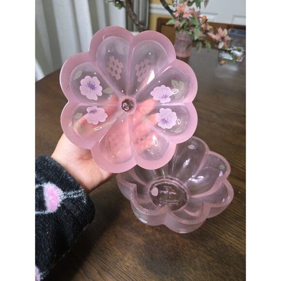 Shelley Fenton Signed Covered Candy Dish Pink Chiffon Spring Splendor Limited Ed - Picture 4 of 16